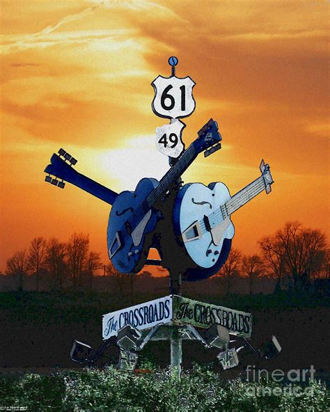 Crossroads Sunset Blues Highway 61 Digital Art By Lizi Beard Ward Pixels