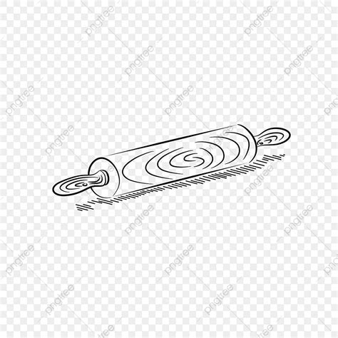 Line Drawing Rolling Pin Hand Drawing Illustration Line Drawing