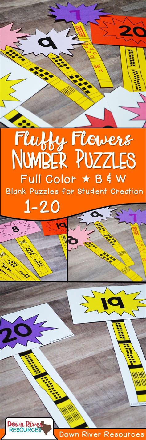 Fluffy Flowers 1 20 Number Puzzles Math Center Kindergarten And First