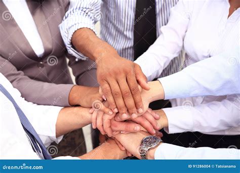Group Of Business People Join The Hand Or United Stock Photo Image Of