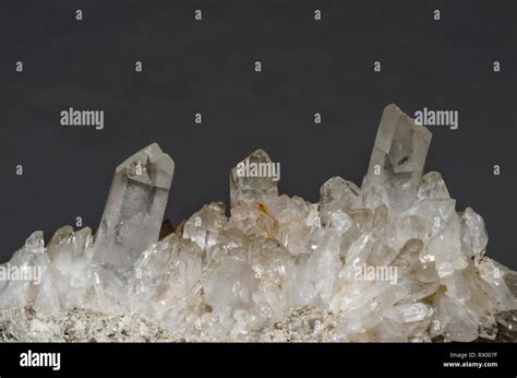 Group Of Rough Quartz Crystals Stock Photo Alamy
