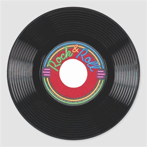 Rock And Roll 45 Rpm Record Sticker Zazzle Vinyl Record Art Vinyl Record Art Ideas Vinyl