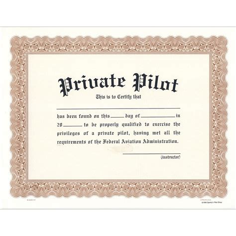 Private Pilot Certificate From Sportys Pilot Shop