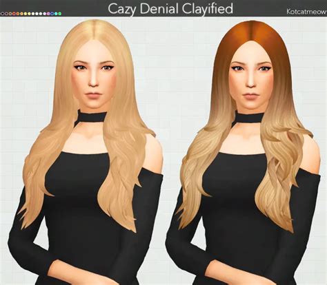 Sims 4 Hairs Kot Cat Cazy`s Denial Hair Clayified