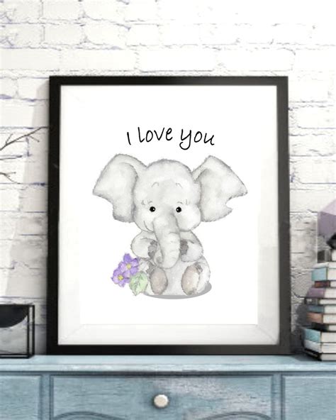 Print Quote Elephant I Love You Nursery Print By Janelizabeths Baby