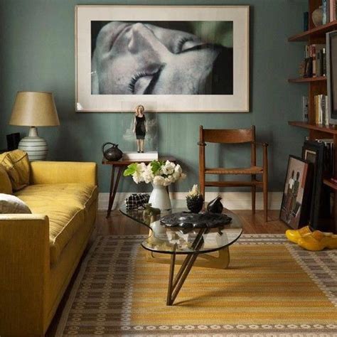 Yellow And Teal Living Room Teal Walls Combine Beautifully With A