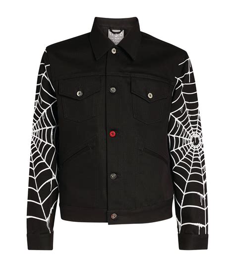 Mens Mjb Marc Jacques Burton Black Spider Web Denim Jacket Harrods Uk