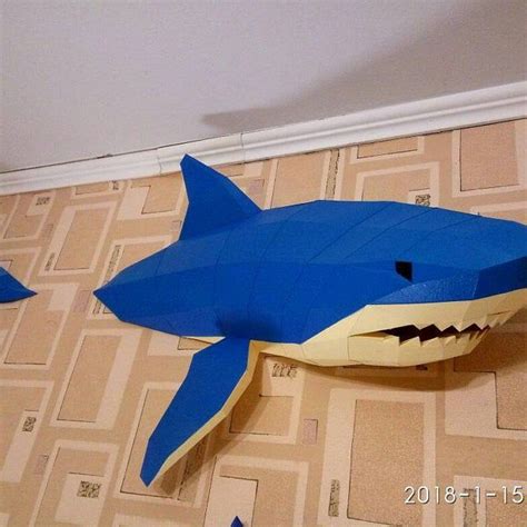 Low Poly Shark Model Create Your Own 3d Papercraft Shark