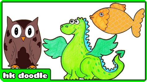 10 Easy Animal Drawings For Kids Vol 2 Step By Step
