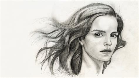 I was a student lfi 2016. How to Draw a Realistic face - Time Lapse - EMMA WATSON - YouTube