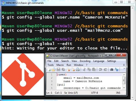 موقع ملف تكوين Git Global Location نظام تكوين Windows Git Windows