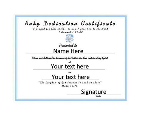 Best Free Fillable Baby Dedication Certificate Download In