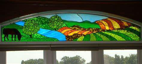 Iowa Farm Stained Glass Window Panel Ebsq Artist Stained Glass Window