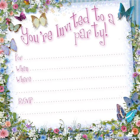 Free Printable Butterfly Party Invitation Template Printable Party Kits