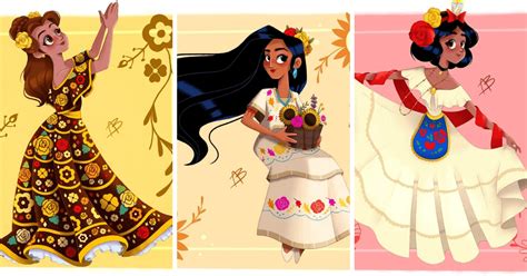 Artist Reimagines Disney Princesses In Mexican Dresses Inside The Magic