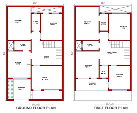 1500 Sq Ft Double Floor House Plans
