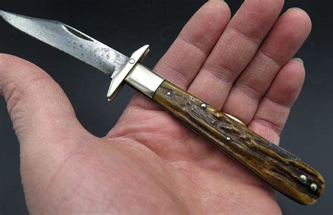 Vintage Kabar Stag Handle Swing Guard Locking Pocket Knife 425 Inch Closed