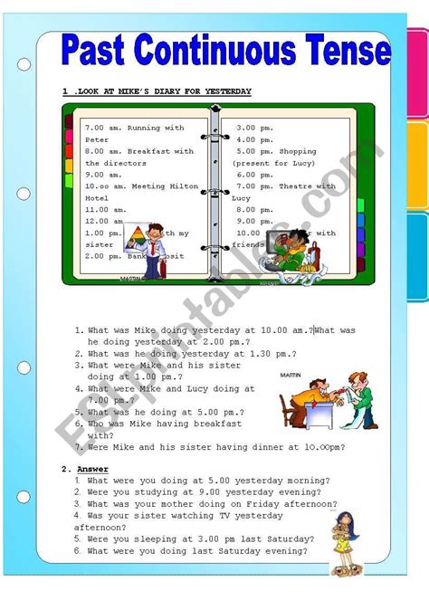 Past Continuous Tense Esl Worksheet By Antoarg