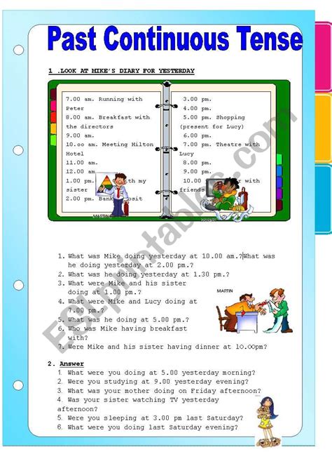 Past Continuous Tense Worksheet For Grade Sexiz Pix