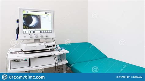 The Ophtalmology Medical Equipment Ultrasound Eye Examination Stock