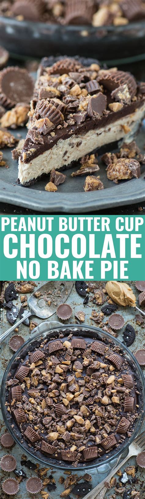 The Best No Bake Peanut Butter Cup Chocolate Pie Oreo