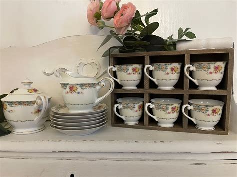Vintage Demitasse Cups And Saucer Set Albion Rose Tea Set Tea Party