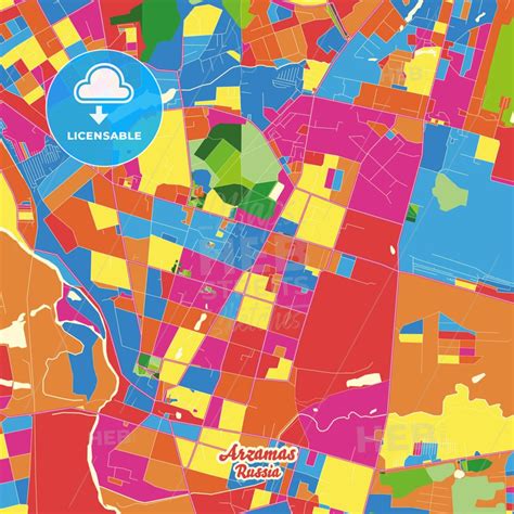 Arzamas Nizhny Novgorod Oblast Russia City Map With Crazy Colors