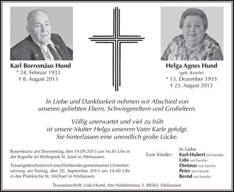 View the profiles of professionals named helga hund on linkedin. Traueranzeige von Helga Agnes Hund | schwaebische.de ...