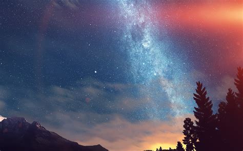 Nd08 Wonderful Tonight Space Star Sunset Mountain Flare Wallpaper