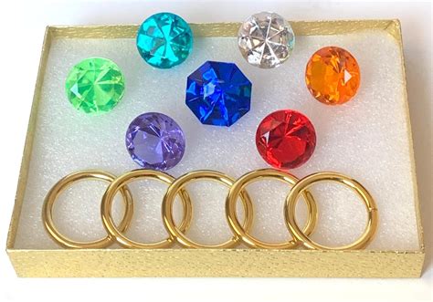 7 Chaos Emeralds And 5 Power Rings Sonic The Hedgehog Series Etsy Canada