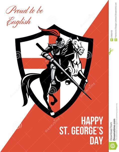 Veneration of the saint in folk religion declined in the 18th century. Proud To Be English Happy St George Day Retro Poster Stock ...