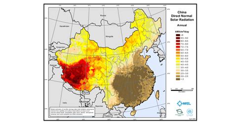 Direct Normal Solar Radiation In China Note This Map Was Created By