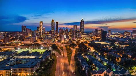 Atlanta Georgia Downtown Skyline Aerial Foto De Stock Imagem De