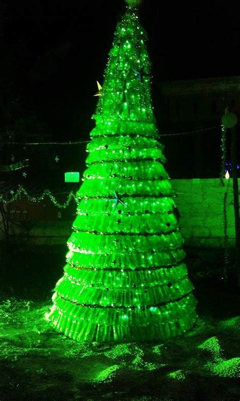 plastic bottles christmas tree recyclart