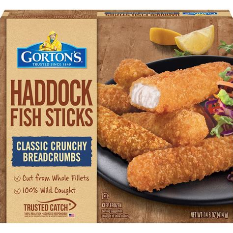 Gortons Classic Crunchy Breadcrumbs Haddock Fish Sticks 146 Oz