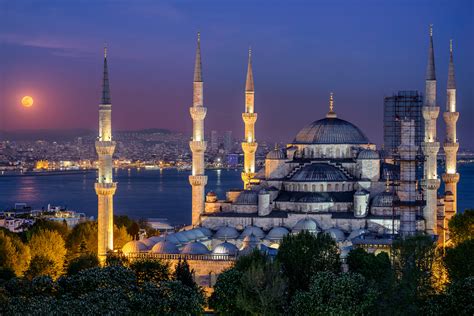 Moonrise Above The Blue Mosque Photography Life