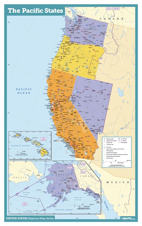 Pacific States Wall Map