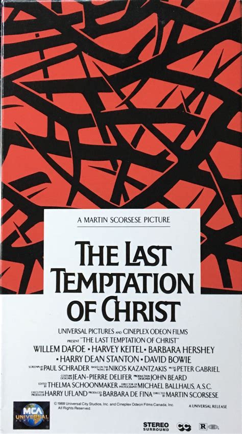 The Last Temptation Of Christ Movie Poster 1988 Martin Scorsese
