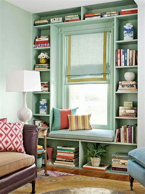 Built in shelves around window