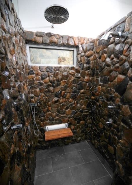 Stone is a natural material to use for décor, it brings a cozy and natural feel to any space, though it's costly and often hard to install, it's totally worth it. 61 Wonderful Stone Bathroom Designs - DigsDigs