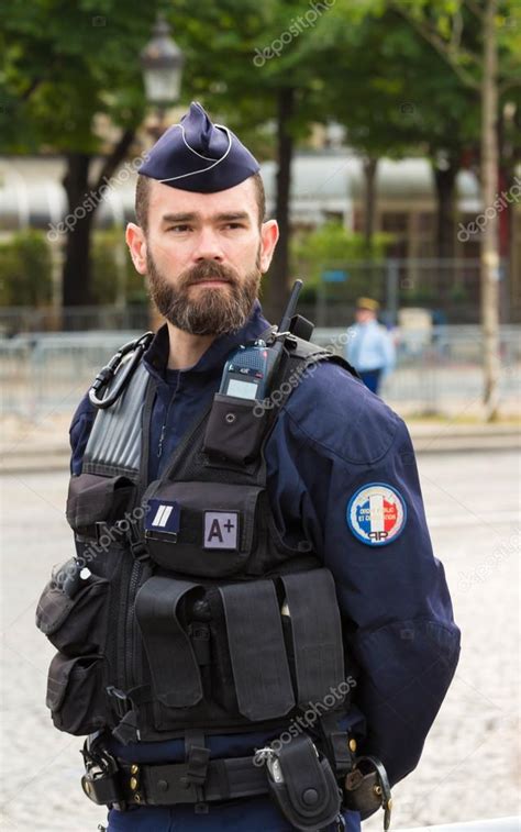 the french policeman on duty in bastille day military parade stock editorial photo