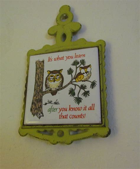 1970s Kitchen Decor Owl Trivet Vintage Owl Ceramic And Etsy Owl Kitchen Decor Owl Decor