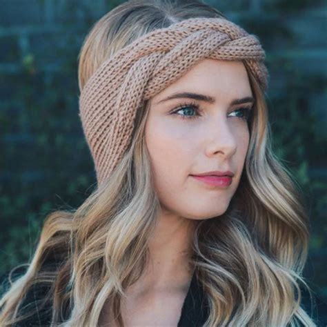 Lady Hairband Solid Knitting Woolen Headband Winter Warm Ear Crochet
