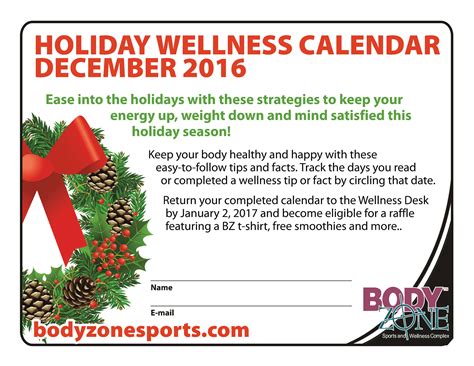 31 Holiday Health Tips Body Zone Sports And Wellness Complex