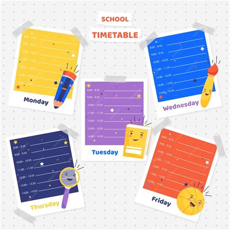 Premium Vector Back To School Timetable Template