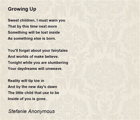 Kids Growing Up Poem
