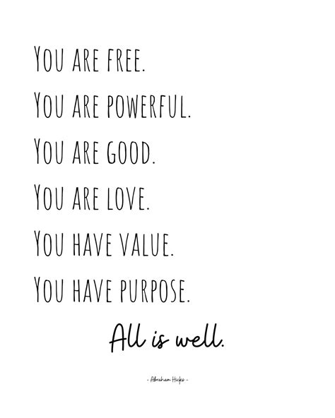 You Are Powerful All Is Well Abraham Hicks Quote Esther Etsy Ireland