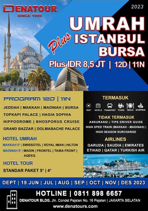 Umrah Plus Istanbul 12d 11n Denatour Tour Travel Haji Dan Umrah Islami