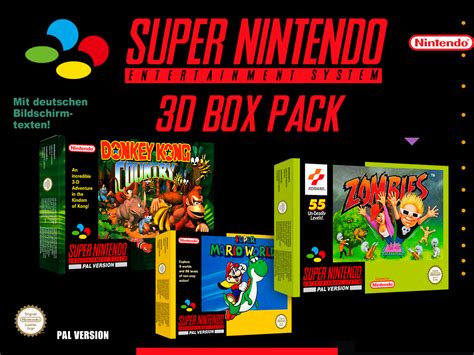 Super Nintendo Entertainment System 3d Box Pack Europe Artwork
