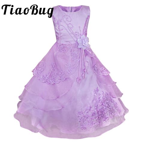 Tiaobug 2018 New Arrival Flower Girls Tulle Dress Formal Wedding Party Pageant Princess Dress